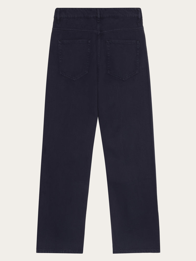 KnowledgeCotton Apparel - MEN Flint straight twill pants Pants 1412 Night Sky