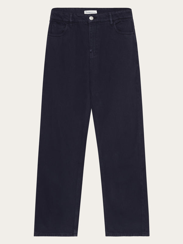 KnowledgeCotton Apparel - MEN Flint straight twill pants Pants 1412 Night Sky