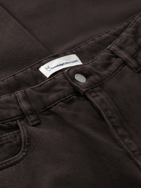KnowledgeCotton Apparel - MEN Flint straight twill pants Pants 1487 Chocolate Torte