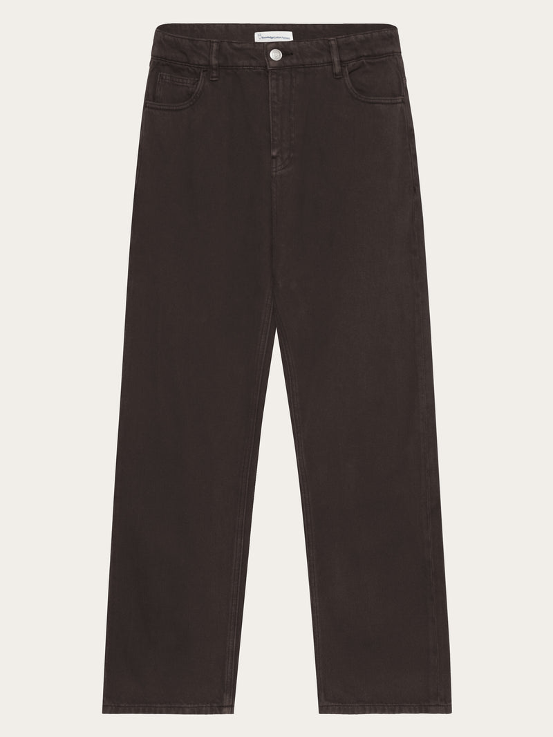 KnowledgeCotton Apparel - MEN Flint straight twill pants Pants 1487 Chocolate Torte