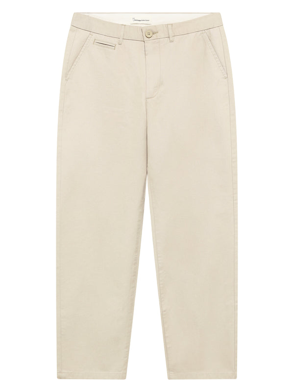 KnowledgeCotton Apparel - MEN Flint wide chino pants Pants 1228 Light feather gray