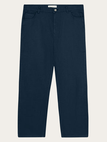 KnowledgeCotton Apparel - MEN Flint wide twill pants Pants 1001 Total Eclipse