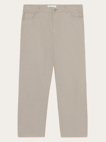 KnowledgeCotton Apparel - MEN Flint wide twill pants Pants 1228 Light feather gray