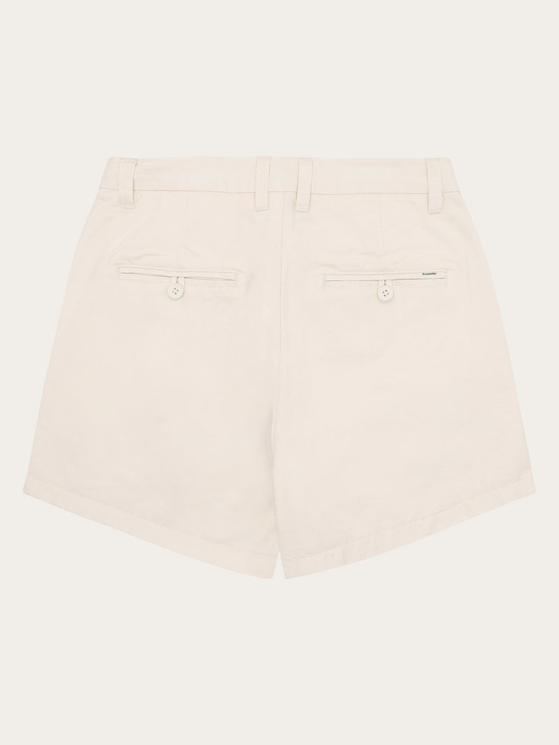 KnowledgeCotton Apparel - WMN GALE boyfriend mid-rise twill chino shorts - GOTS/Vegan Shorts 1387 Egret