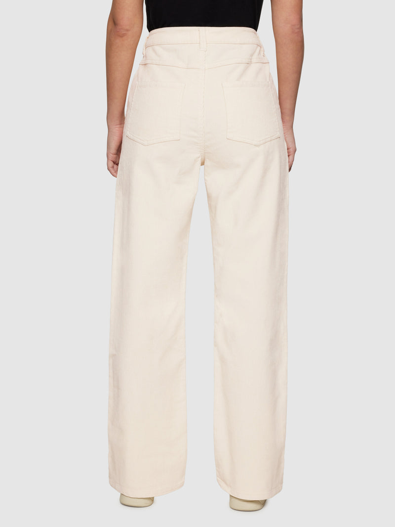 KnowledgeCotton Apparel - WMN Organic Cotton Gale Corduroy Pants GOTS Pants 1387 Egret