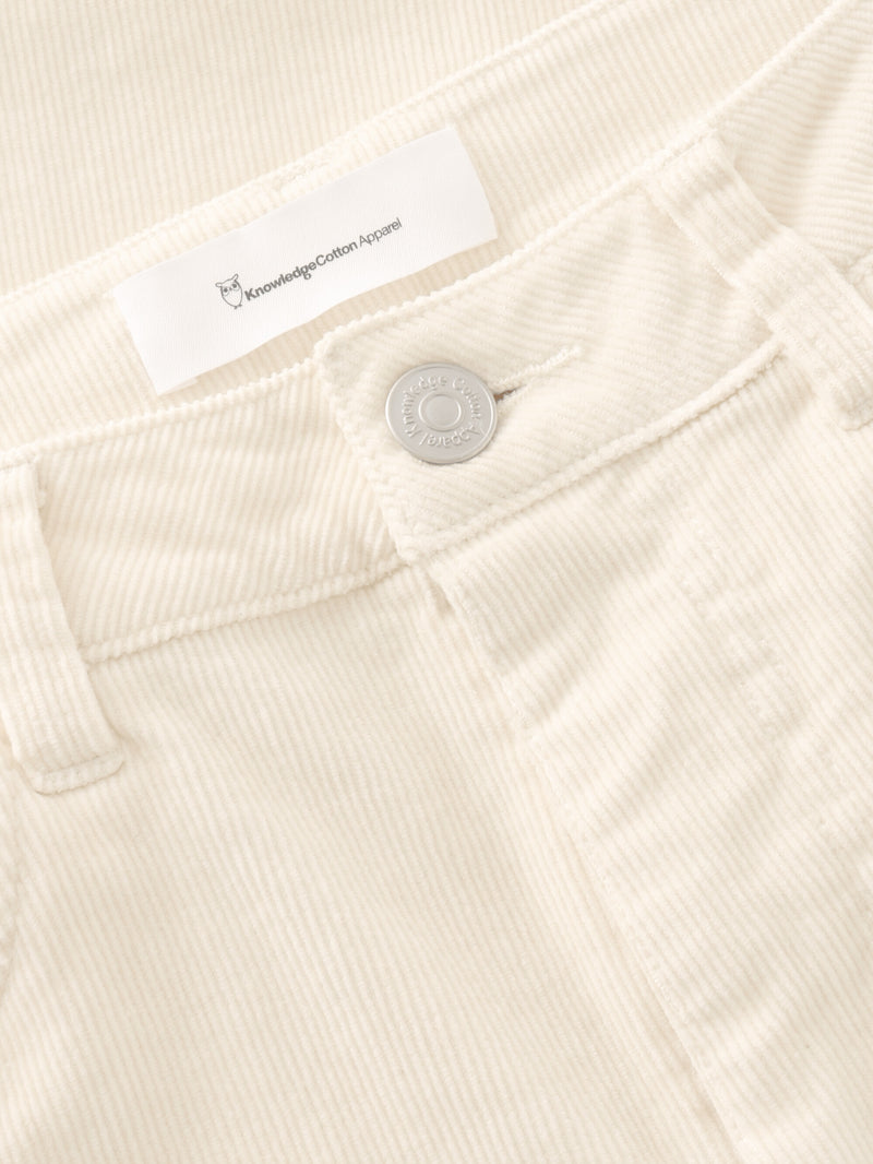 KnowledgeCotton Apparel - WMN Organic Cotton Gale Corduroy Pants GOTS Pants 1387 Egret