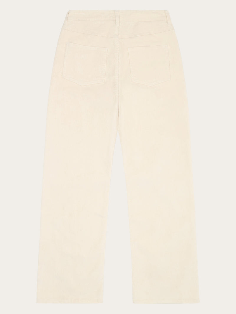 KnowledgeCotton Apparel - WMN Organic Cotton Gale Corduroy Pants GOTS Pants 1387 Egret