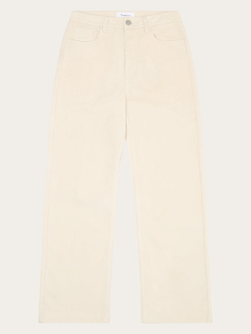 KnowledgeCotton Apparel - WMN Organic Cotton Gale Corduroy Pants GOTS Pants 1387 Egret