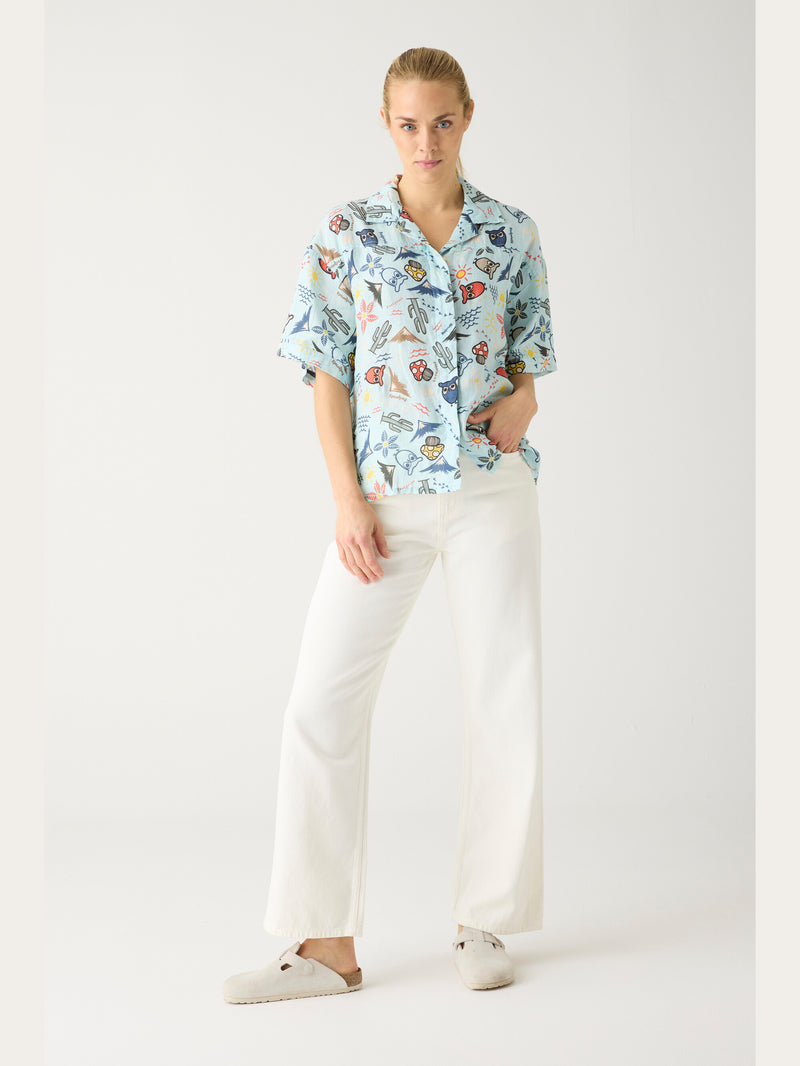 KnowledgeCotton Apparel - WMN GALE straight mid-rise raw twill 5-pocket pants - GOTS/Vegan Pants 1387 Egret