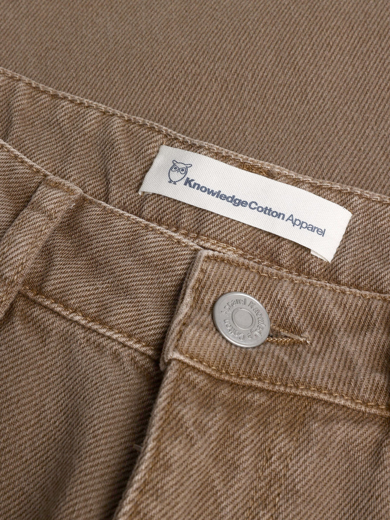 KnowledgeCotton Apparel - WMN GALE straight mid-rise twill 5-pocket pants Pants 1441 Tiramisu