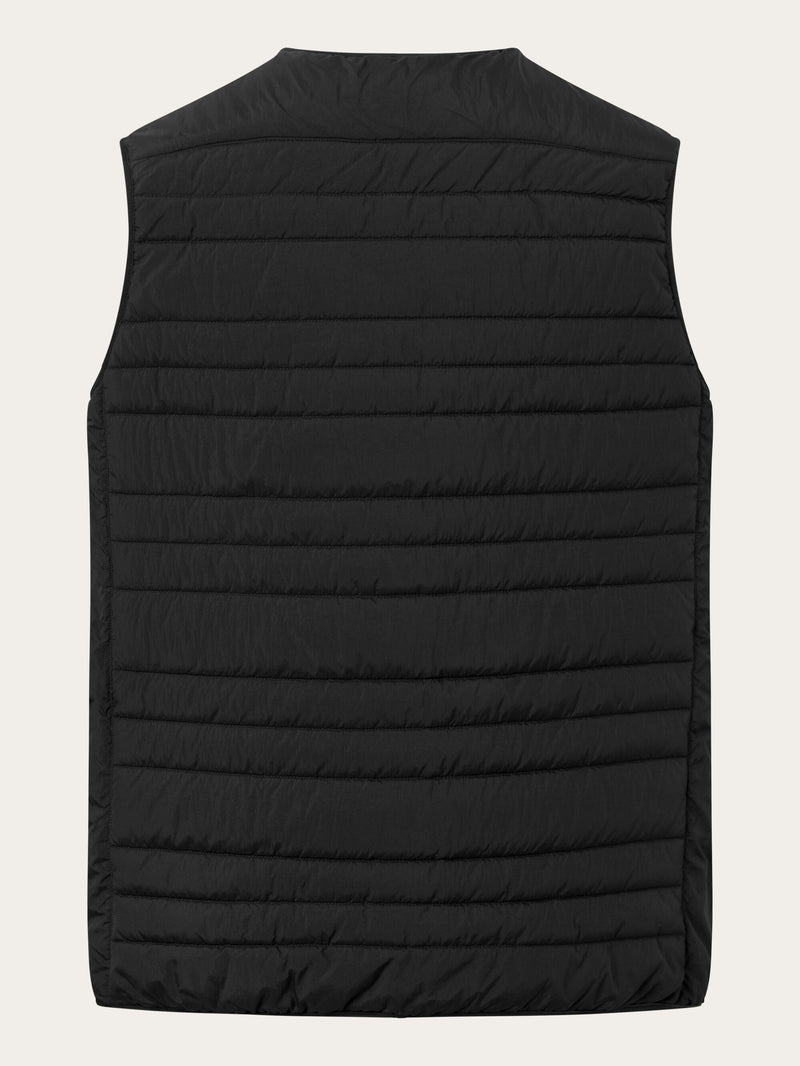 KnowledgeCotton Apparel - MEN GO ANYWEAR™ quilted padded zip vest Vests 1300 Black Jet