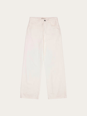 KnowledgeCotton Apparel - WMN Gale regular twill pants Pants 1387 Egret