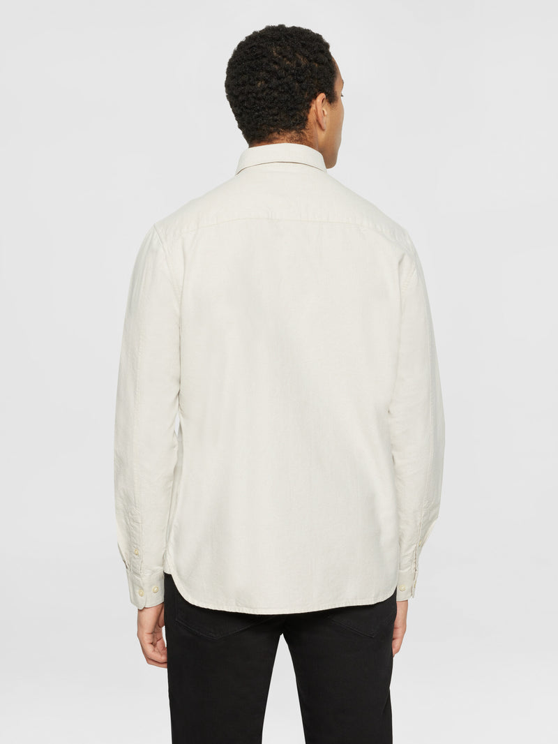 KnowledgeCotton Apparel - MEN Harald Small Owl Oxford Regular Fit Shirt - GOTS/Vegan Shirts 1228 Light feather gray