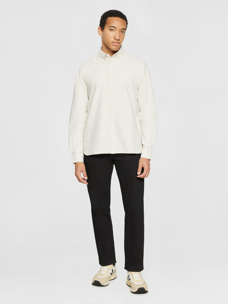 KnowledgeCotton Apparel - MEN Harald Small Owl Oxford Regular Fit Shirt - GOTS/Vegan Shirts 1228 Light feather gray