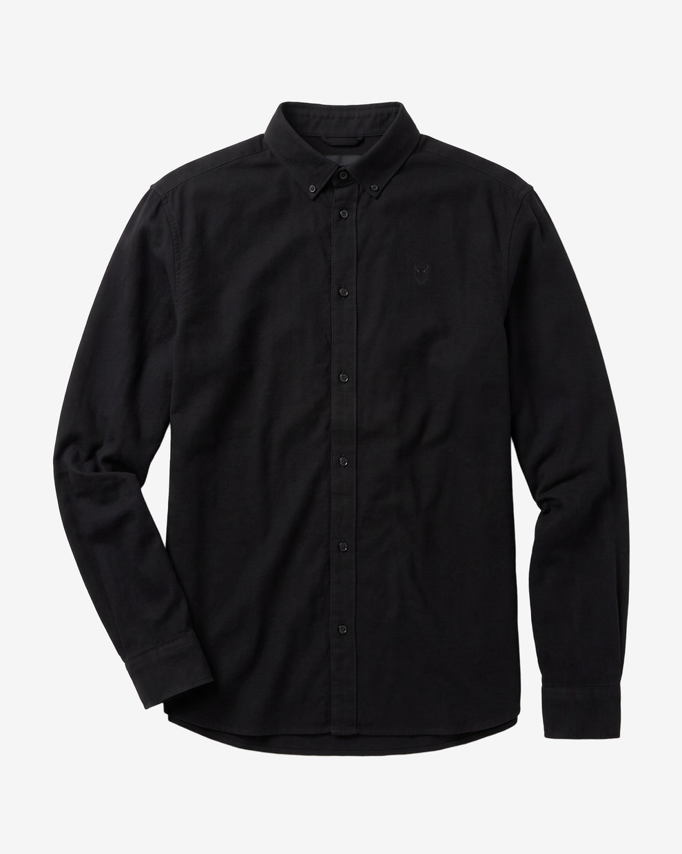 KnowledgeCotton Apparel - MEN Harald Small Owl Oxford Regular Fit Shirt - GOTS/Vegan Shirts 1300 Black Jet