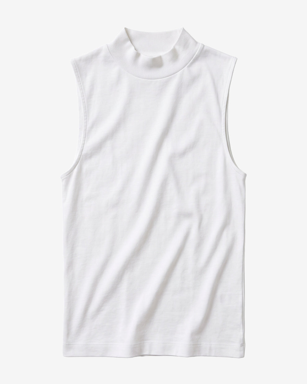 KnowledgeCotton Apparel - WMN High neck rib top T-shirts 1007 Star White