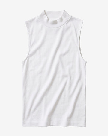 KnowledgeCotton Apparel - WMN High neck rib top T-shirts 1007 Star White