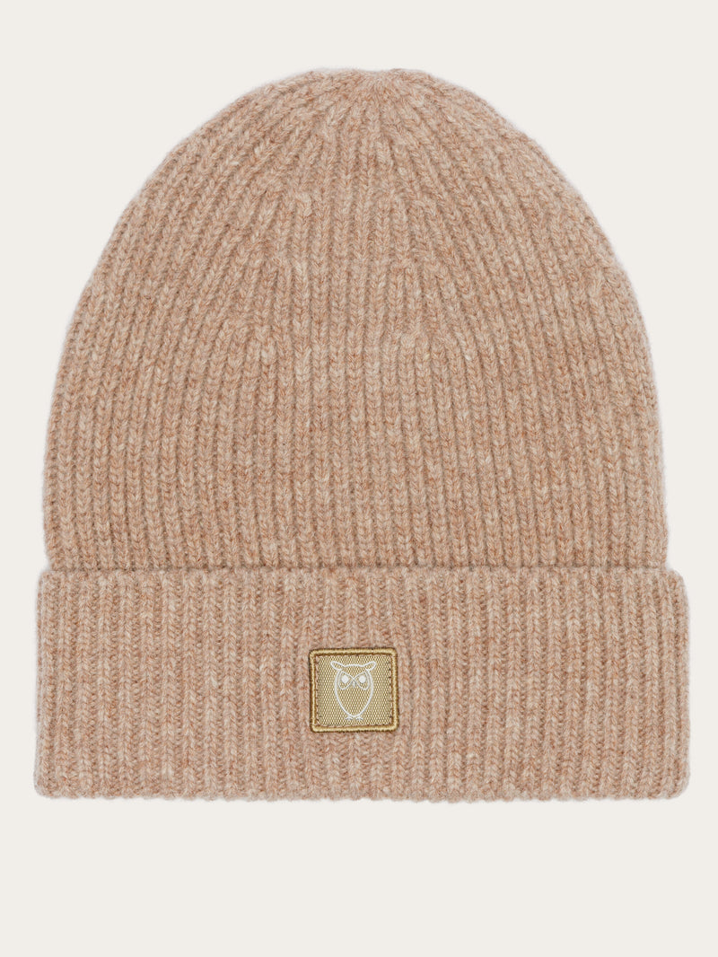 KnowledgeCotton Apparel - UNI High wool beanie Hats 1336 Kelp melange