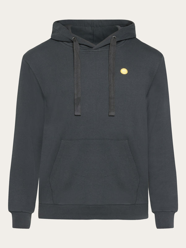 KnowledgeCotton Apparel - MEN Hood basic badge sweat Sweats 1167 Phantom