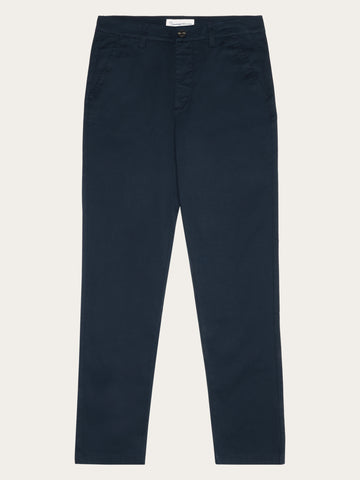 KnowledgeCotton Apparel - WMN Iris slim pique pant Pants 1001 Total Eclipse