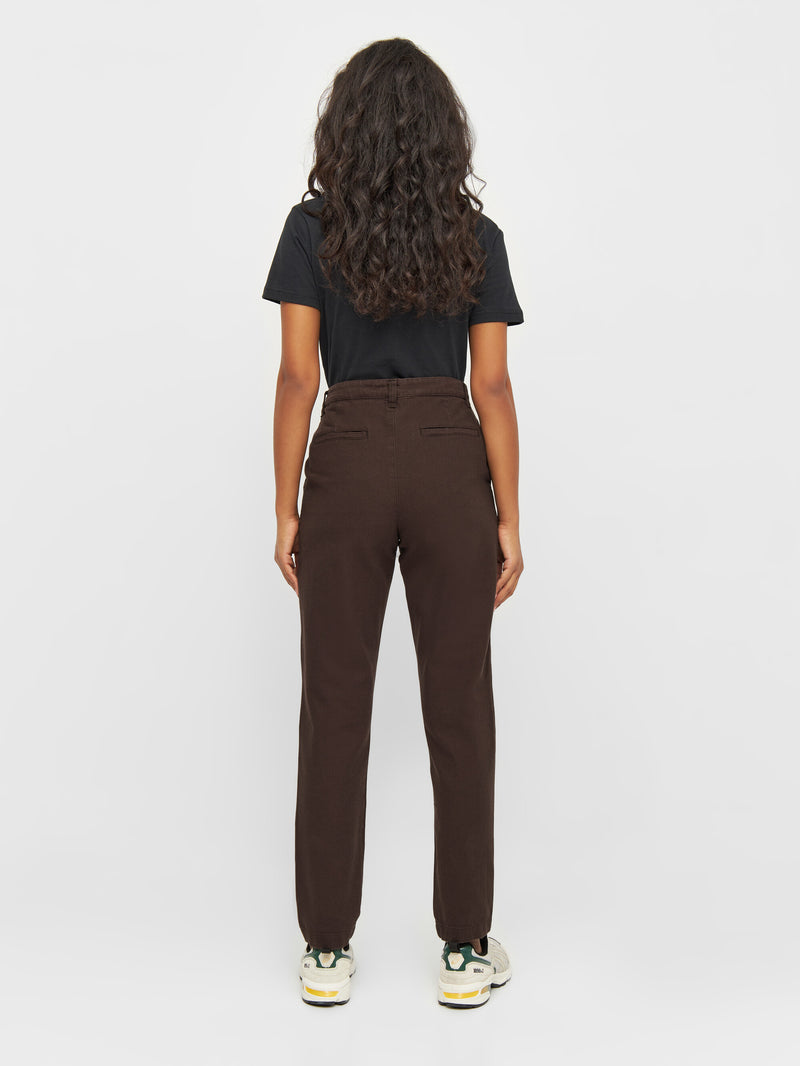 KnowledgeCotton Apparel - WMN IRIS mom mid-rise chino Pants 1394 Chocolate Plum