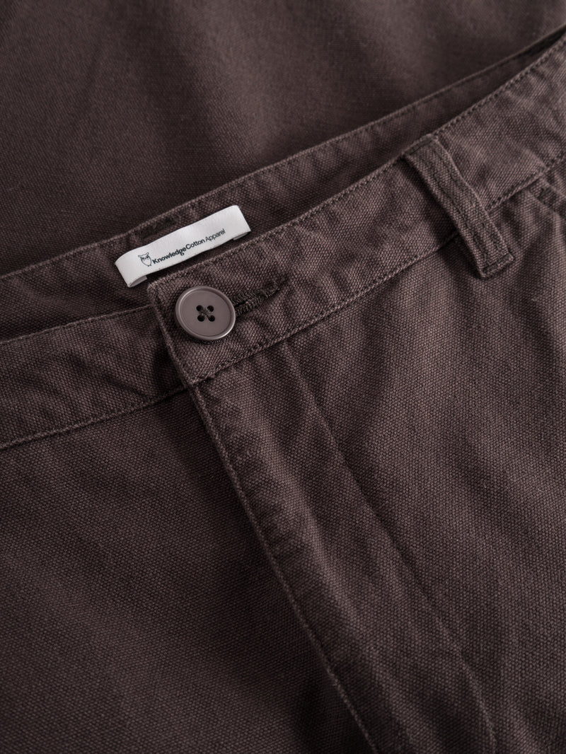 KnowledgeCotton Apparel - WMN IRIS mom mid-rise chino Pants 1394 Chocolate Plum