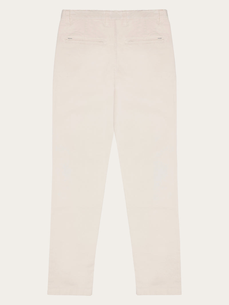 KnowledgeCotton Apparel - WMN IRIS mom mid-rise twill chino - GOTS/Vegan Pants 1387 Egret