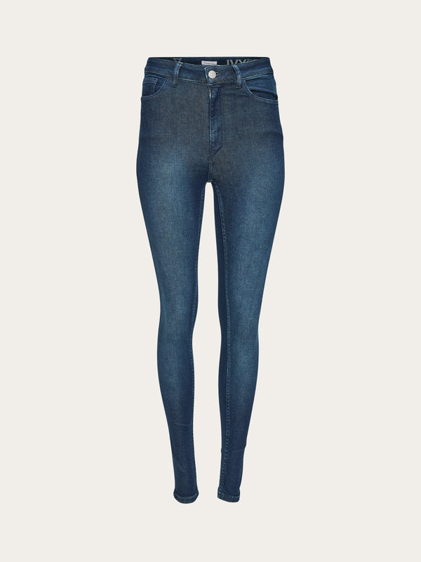 KnowledgeCotton Apparel - WMN IVY skinny denim jeans deep blue Denims 3048	Deep blue