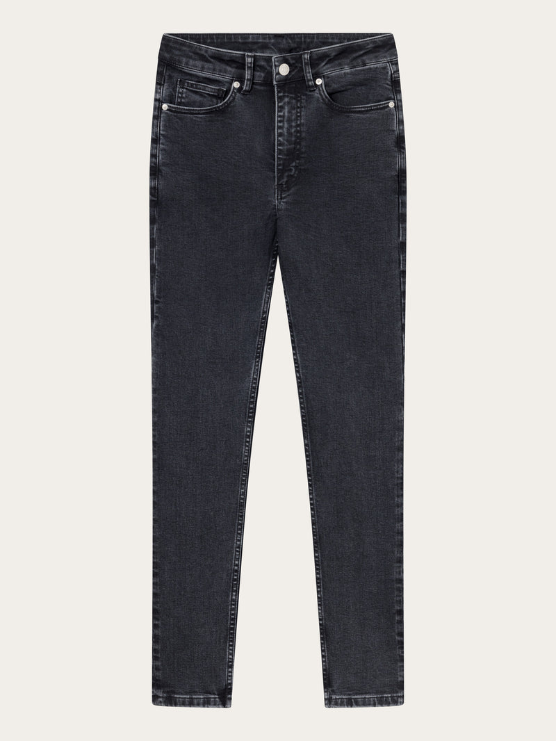 KnowledgeCotton Apparel - WMN IVY skinny denim jeans rinse black Denims 3049 Rinse black