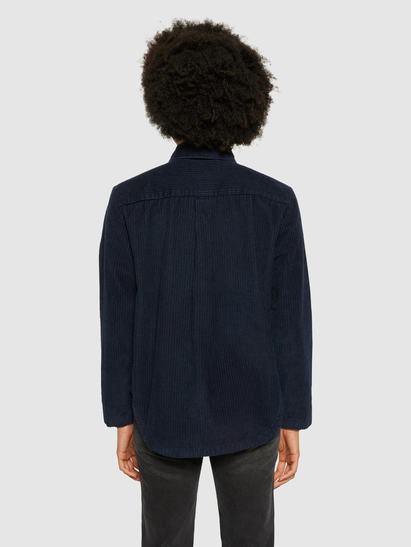 KnowledgeCotton Apparel - WMN Irregular corduroy overshirt- GOTS/Vegan Overshirts 1412 Night Sky