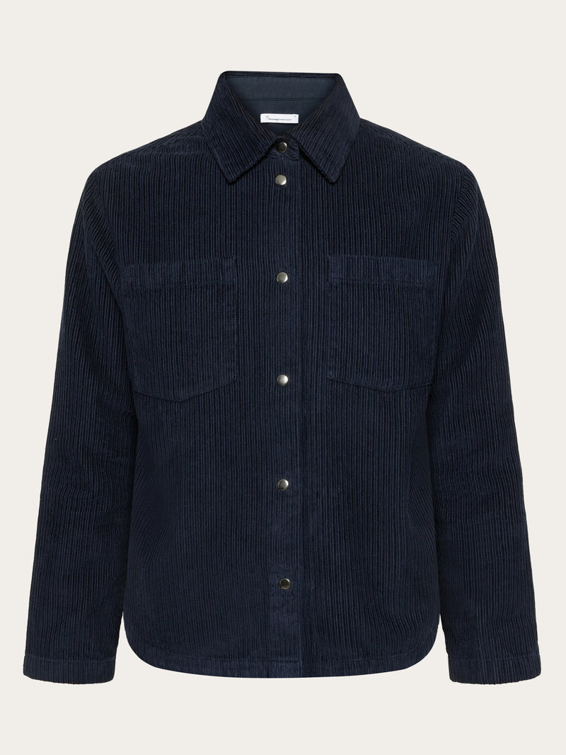 KnowledgeCotton Apparel - WMN Irregular corduroy overshirt- GOTS/Vegan Overshirts 1412 Night Sky