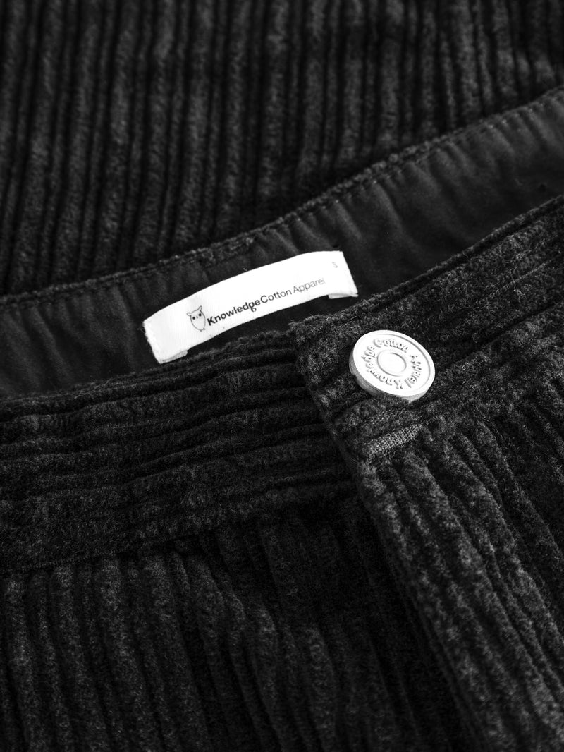 KnowledgeCotton Apparel - WMN Irregular corduroy skirt Skirts 1300 Black Jet