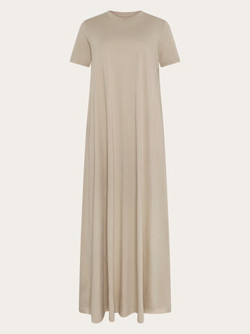 KnowledgeCotton Apparel - WMN Jersey maxi dress T-shirts 1228 Light feather gray