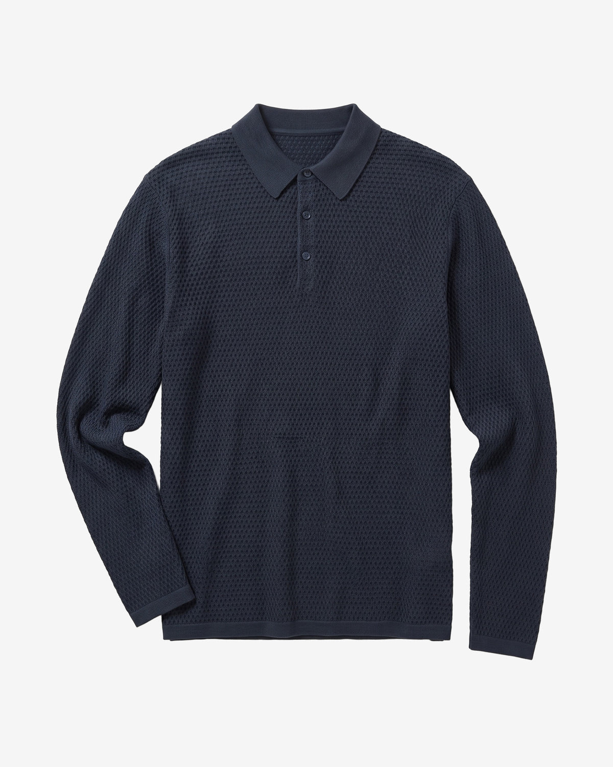 KnowledgeCotton Apparel - MEN Knitted polo Polos 1412 Night Sky