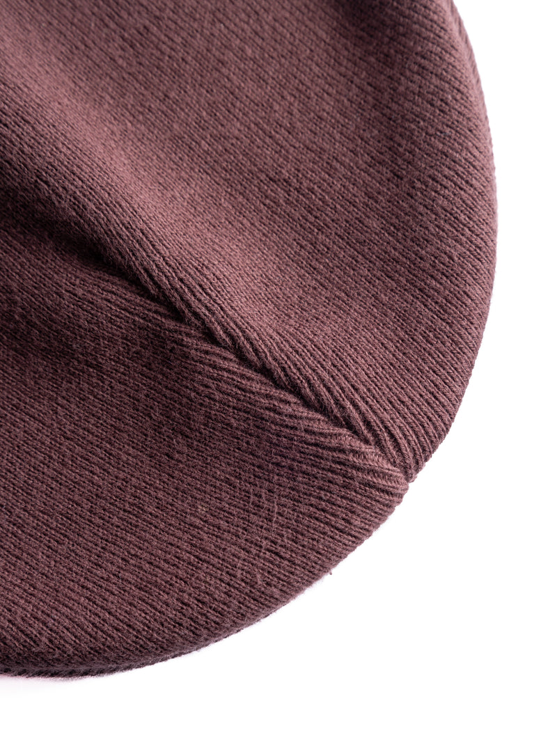 KnowledgeCotton Apparel - UNI Knitted rib beanie Hats 1404 Deep Mahogany