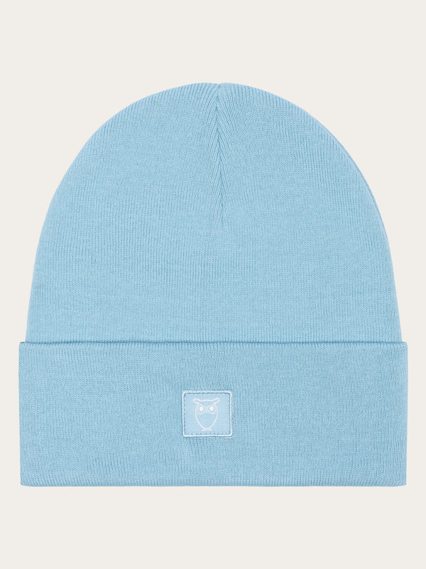 KnowledgeCotton Apparel - UNI Knitted rib beanie Hats 1463 Glacier Lake