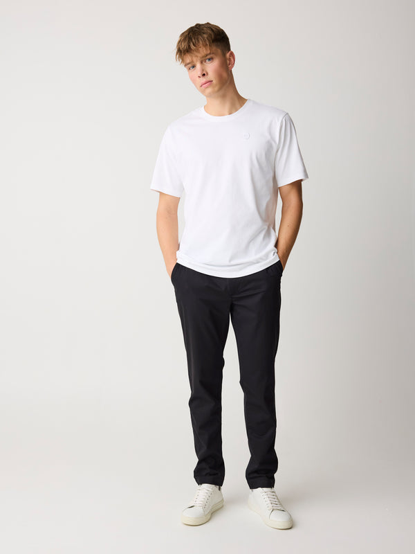 KnowledgeCotton Apparel - MEN LUCA slim twill chino pants Pants 1300 Black Jet
