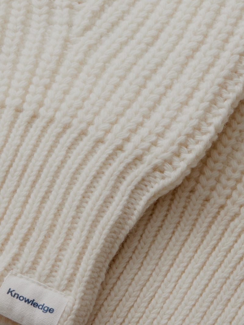 KnowledgeCotton Apparel - UNI Lambswool Patent Knit Gloves RWS Mittens 1387 Egret