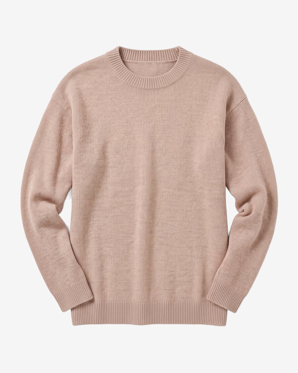 KnowledgeCotton Apparel - WMN Lambswool crew neck sweater Knits 1336 Kelp melange