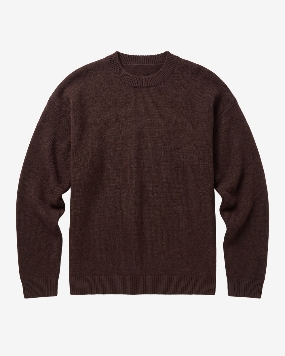 KnowledgeCotton Apparel - WMN Lambswool crew neck sweater Knits 1487 Chocolate Torte