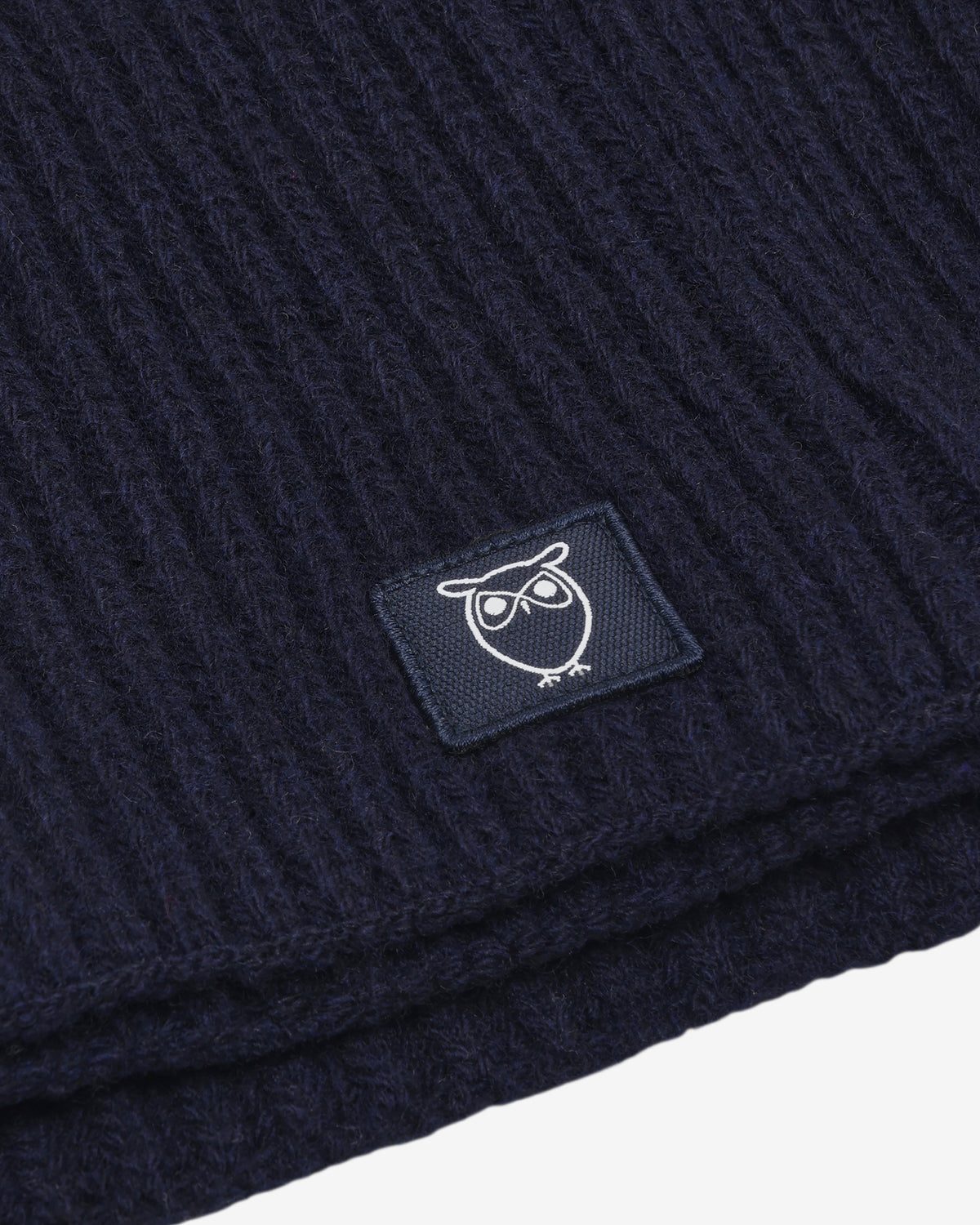 KnowledgeCotton Apparel - UNI Lambswool rib snood Scarfs 1001 Total Eclipse