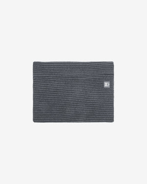 KnowledgeCotton Apparel - UNI Lambswool rib snood Scarfs 1073 Dark Grey Melange