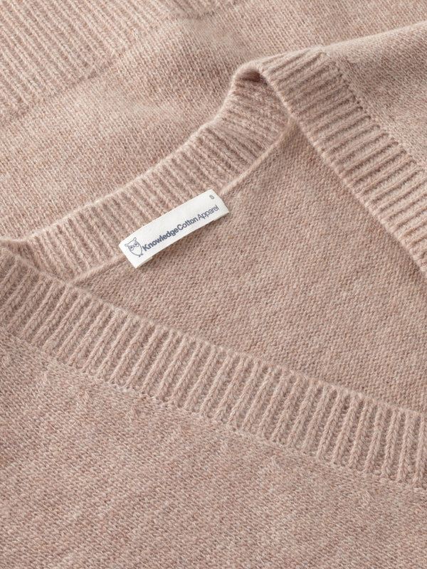 KnowledgeCotton Apparel - WMN Lambswool vest RWS Knits 1336 Kelp melange