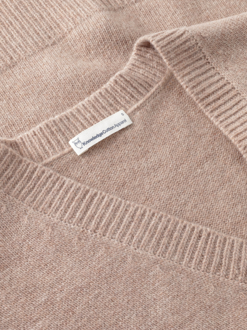 KnowledgeCotton Apparel - WMN Lambswool vest RWS Knits 1336 Kelp melange