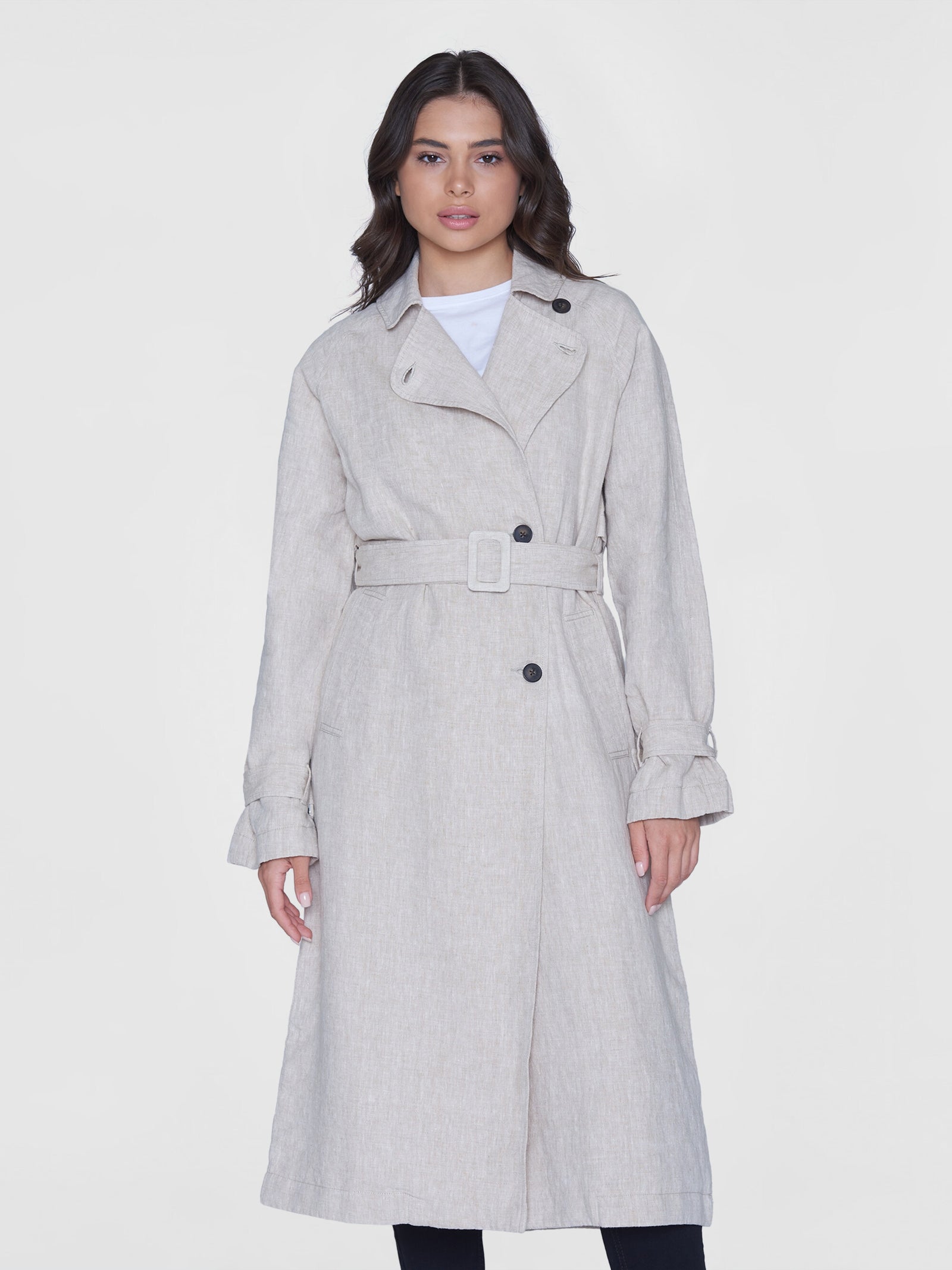 Light grey trench coat best sale