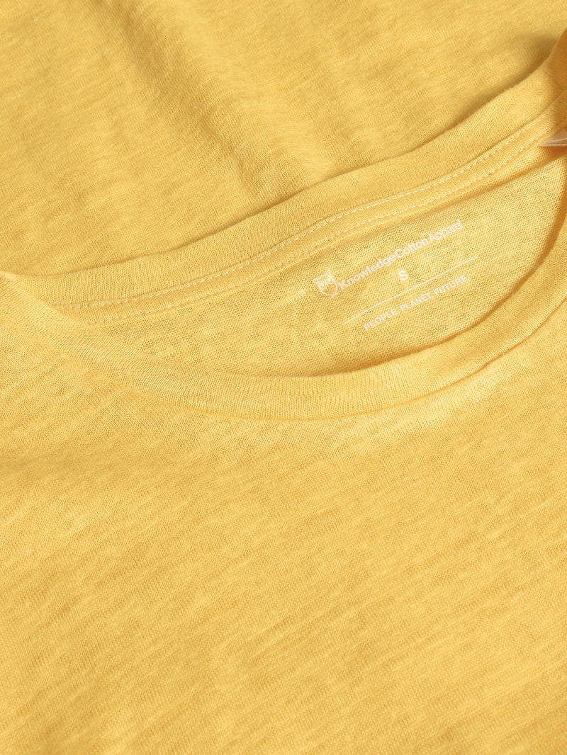 KnowledgeCotton Apparel - WMN Long sleeve linen t-shirt - GOTS/Vegan Long Sleeves 1482 Yarrow