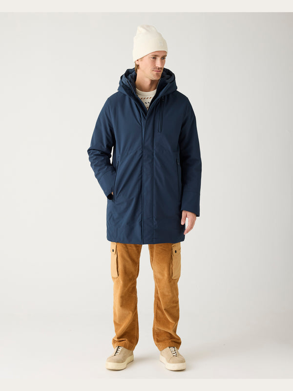 KnowledgeCotton Apparel - MEN Long soft shell jacket CLIMATE SHELL™ Jackets 1001 Total Eclipse