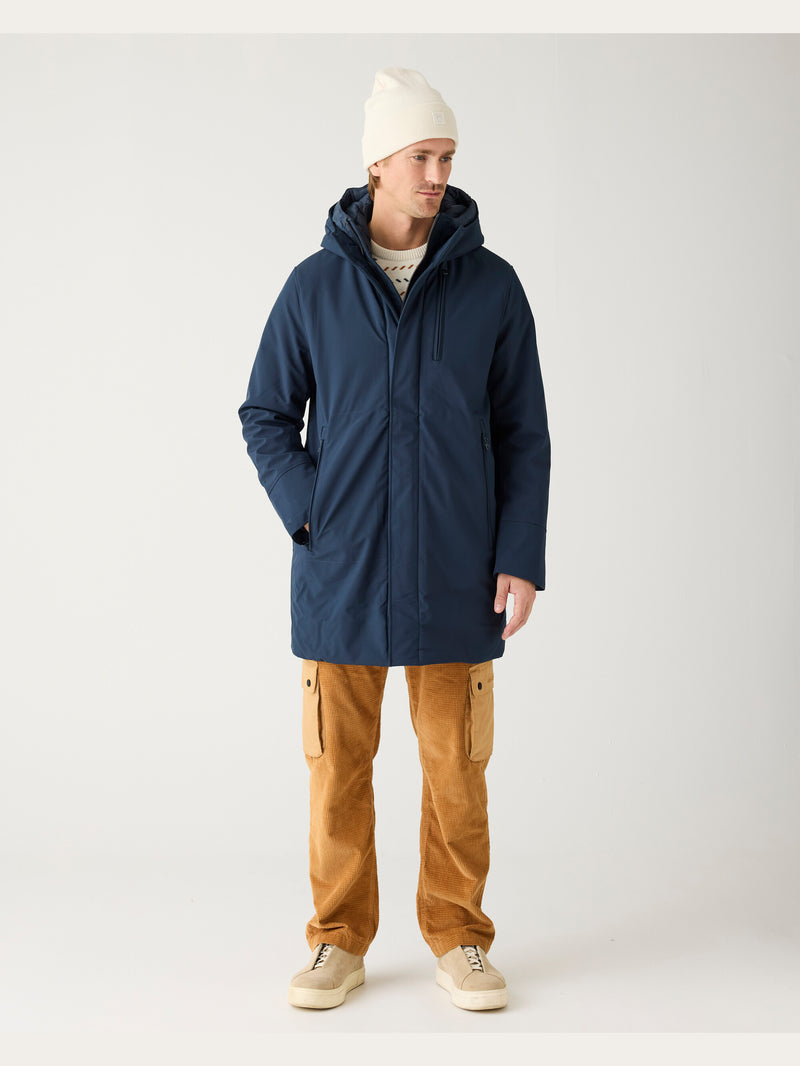 KnowledgeCotton Apparel - MEN Long soft shell jacket CLIMATE SHELL™ Jackets 1001 Total Eclipse