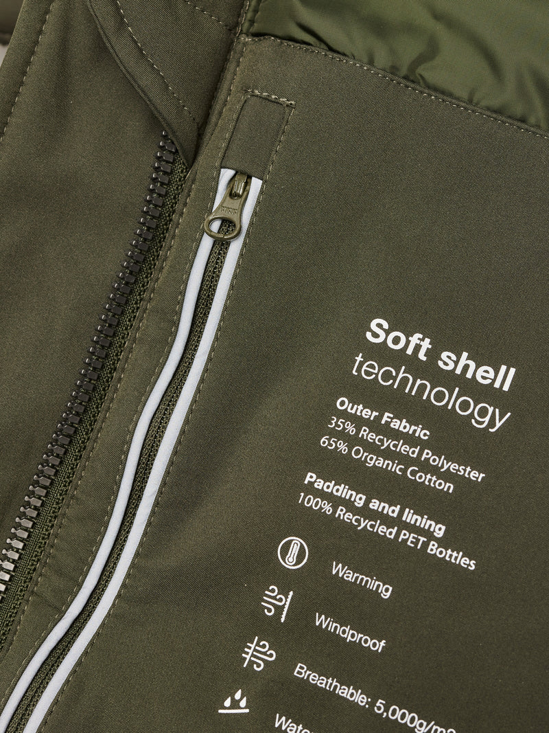 KnowledgeCotton Apparel - MEN Long soft shell jacket CLIMATE SHELL™ Jackets 1090 Forrest Night