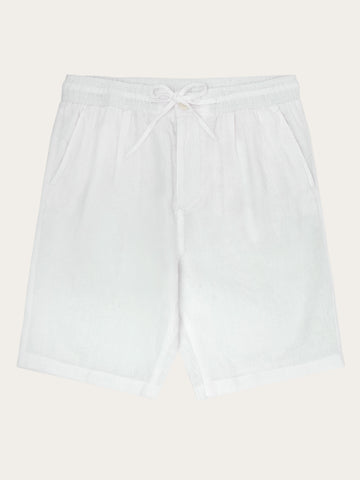 KnowledgeCotton Apparel - MEN Loose Linen shorts Shorts 1010 Bright White